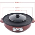 thumbnail image 5 of 2 in 1 Electric Grill and Hot Pot Separable Cooking Plate Dual Temp Control for BBQ, Steaks, Shabu 2200W, 5 of 18