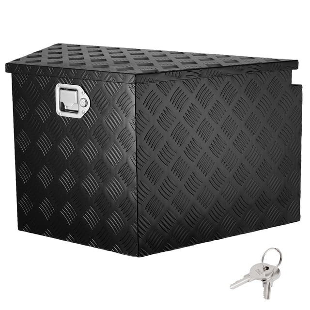 VEVOR Trailer Tongue Box, Aluminum Alloy Diamond Plate Tongue Box Tool Chest, Heavy Duty Trailer Box Storage with Lock and Keys, Utility Trailer Tongue Box for Pickup Truck