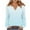 Light Blue, variant on Fall/Winter Women Warm Clothes,Blouse for Women,,Women Casual Tops Women Shirts Gradient Printed V Neck Button Long Sleeve Slim Pulr for Fall Winter Tops