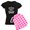 With Pink Pant, variant on CafePress - Mardi Gras Queen Pajamas - Women's Short Sleeve Print T-Shirt and Pants Dark Cotton Pajama Set