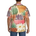 thumbnail image 5 of Easygdp Succulent And Cactus Men's Casual Short-sleeved Shirt with Pocket and Button Suitable for Beach Vacation Leisure - 3X-Large, 5 of 7
