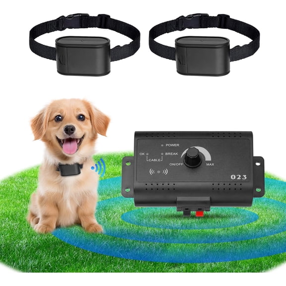 Electric Dog Fence System with Underground Boundary Wire and Waterproof Collar for Small Medium Large Dogs
