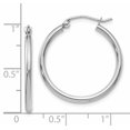 thumbnail image 2 of Boucles d'Oreilles Créoles Rondes en Or Blanc 14k 2x25 mm, 2 of 6