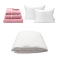 thumbnail image 1 of Protector de colchón Queen Size Ultra + Sábanas Royal Touch Rosa + Almohada Royal Twin, 1 of 8
