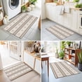 thumbnail image 5 of 2x3ft Area Rug,Boho Geometric Khaki Stripe Washable Large Rugs Soft Non-Slip Floor Rug Vintage Tribal Pattern Non-Shedding Indoor Carpets for Living Room Bedroom Home Office Nursery, 5 of 9