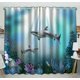 thumbnail image 1 of ABPHQTO The Underwater World Sharks Plants Grommet Blackout Cortina Cortinas para oscurecer la habitación 130x210 cm (Dos piezas), 1 of 1