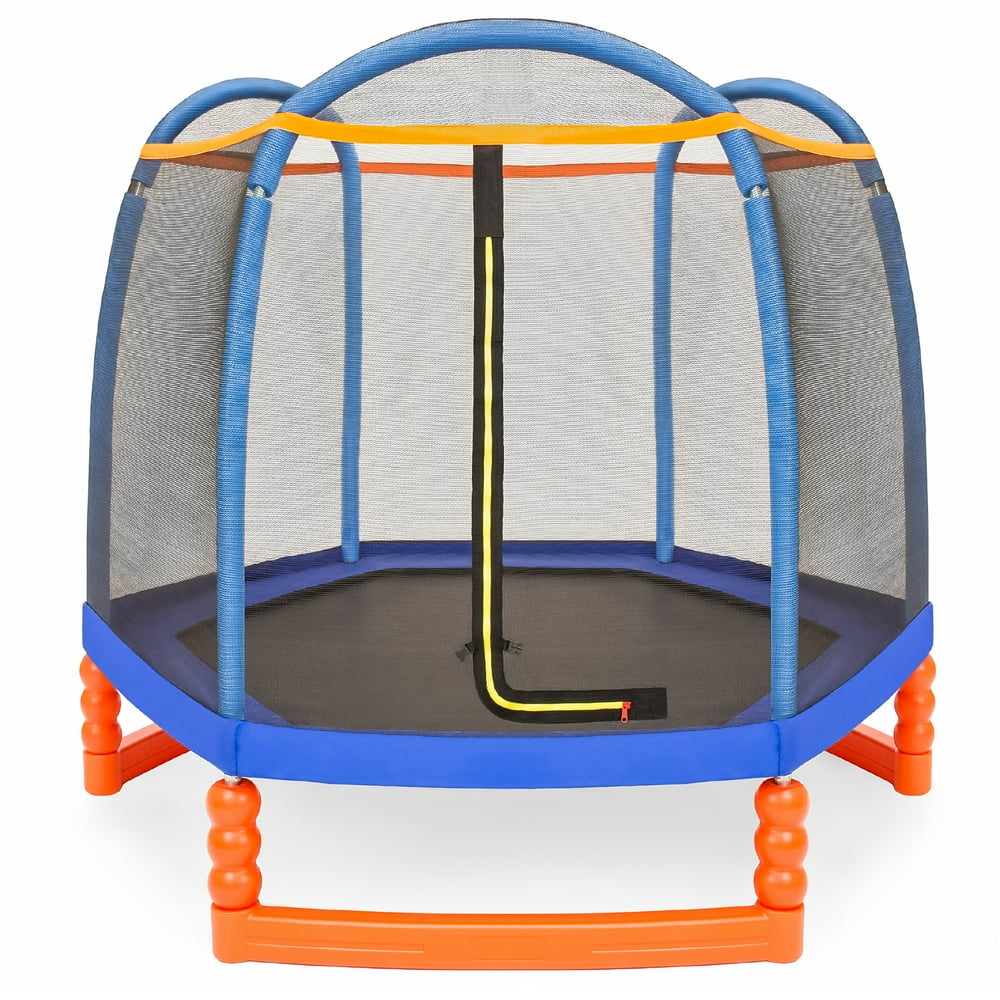 Best Choice Products 7ft Kids Round Mini Trampoline for Indoor