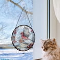thumbnail image 5 of Cardinal Suncatchers For Christmas, Black Cardinal Stained Glass Window Hangings, Black Cardinal Decor, Black Cardinal Funny Xmas Ornament Black-173HD383, Cardinal Stained Glass Art, 5 of 5