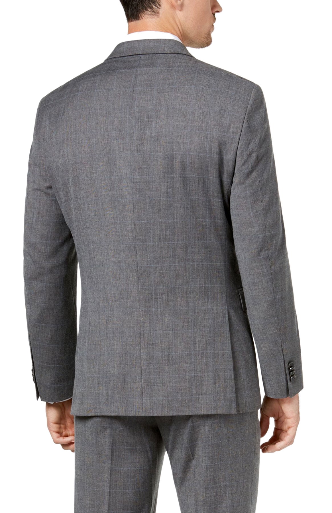 Tommy Hilfiger Men's Size 42L Gray Tonal Plaid Modern Fit Sports Coat Blazer 
