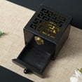 thumbnail image 2 of CRAFTHROU Portable Wood Box Aromatherapy Burner Holder Black 1Set, 2 of 6