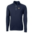 thumbnail image 2 of Men's Cutter & Buck Navy West Virginia Mountaineers Adapt Eco Knit Stretch Recycled Big & Tall Quarter-Zip Pullover Top, 2 of 3