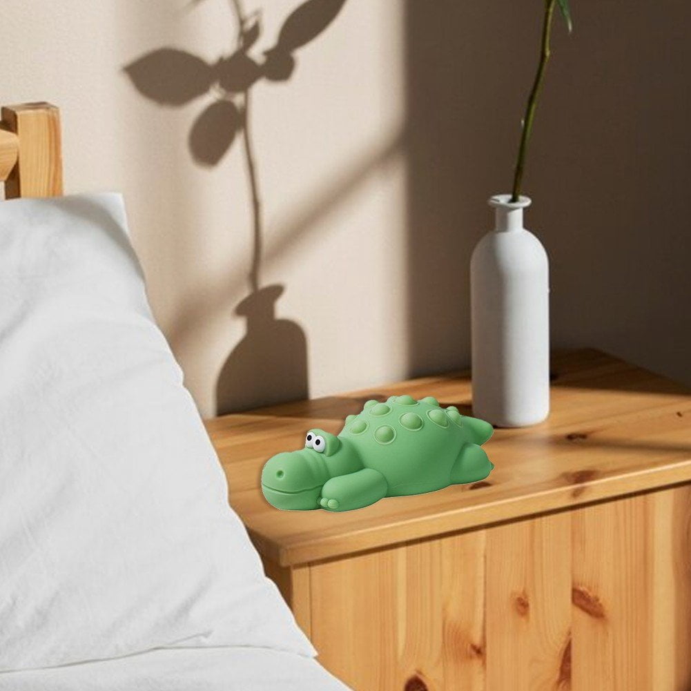 Jiibva Alligator Night Light, 7 Colour Changing Portable Touch Baby Lamp, USB Rechargeable Silicone Animal Night Light for Bedroom Decor
