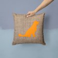 thumbnail image 2 of Carolines Treasures BB1076-BL-OR-PW1414 Labrador Burlap and Orange Canvas Fabric Decorative Pillow BB1076 14Hx14W, 2 of 4