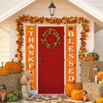 thumbnail image 4 of 1 par de pancartas colgantes para porche, cartel de otoño, calabaza, hoja de arce, telón de fondo, bandera de cosecha de otoño, pancarta de bienvenida para el hogar, patio, interior, exterior, puerta de pared, decoraciones para fiesta de Acción de Gracias, 72 "x 12" (bendito, agradecido) Sailing Electrónica, 4 of 5