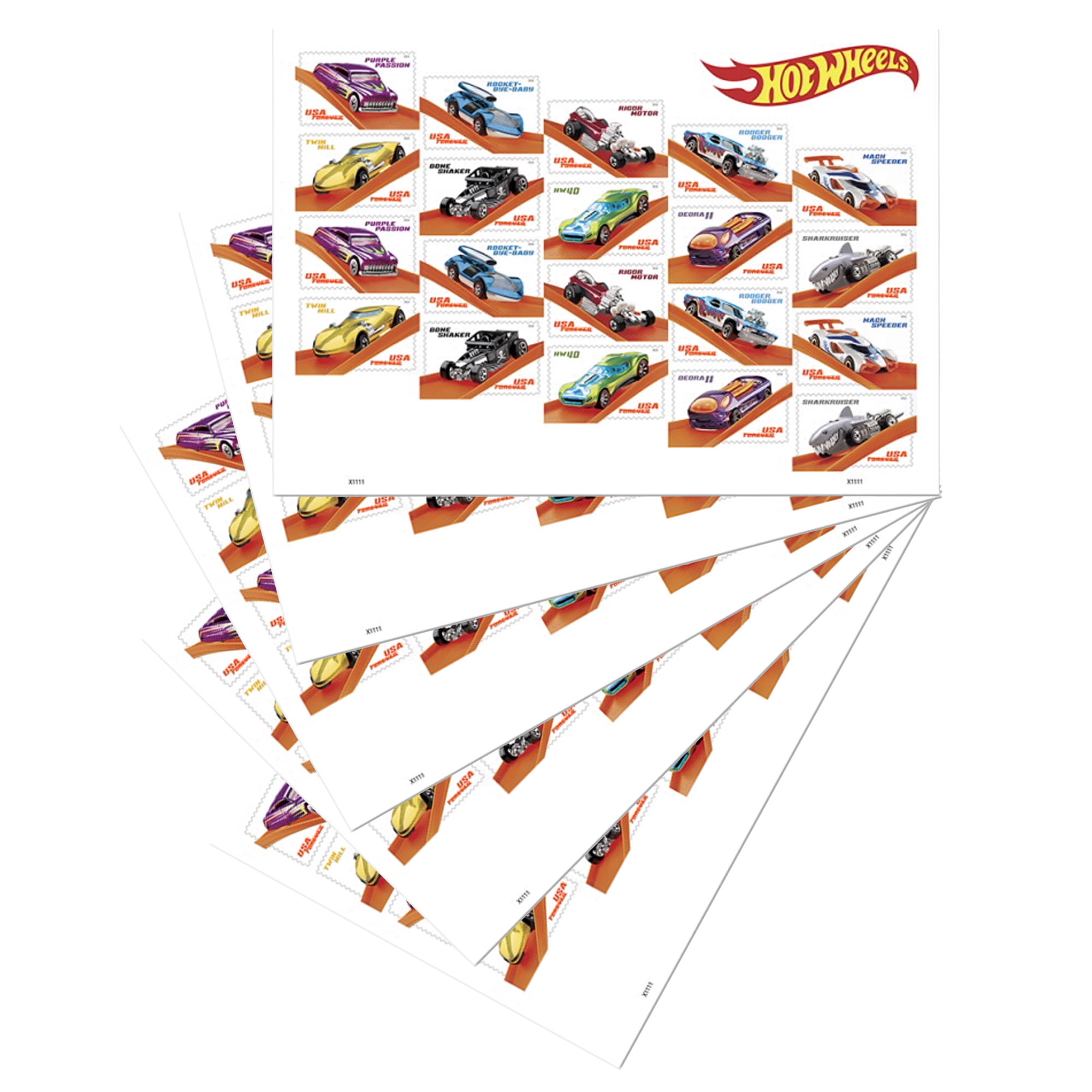 hot wheels postage stamps