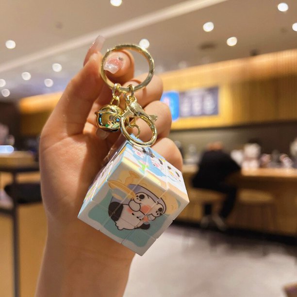 Sanrio-Llavero de cámara para chica, colgante de gatito, Kuromi, Cinnamoroll, mochila de Anime, accesorios, regalos de vacaciones, juguete de cubo mágico Fivean unisex