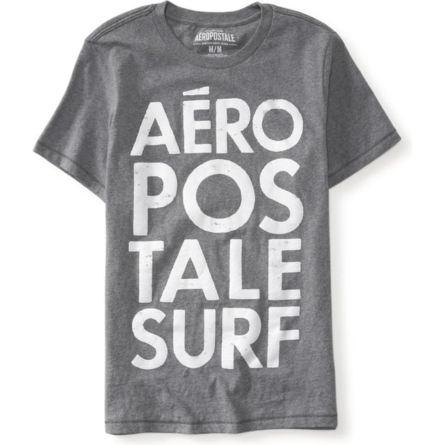 Aeropostale Camiseta Gráfica Hombre Aero Surf Gris Mediana