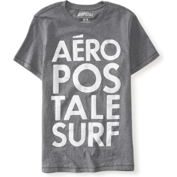 Camiseta Aeropostale para hombre Aero Surf gris grande