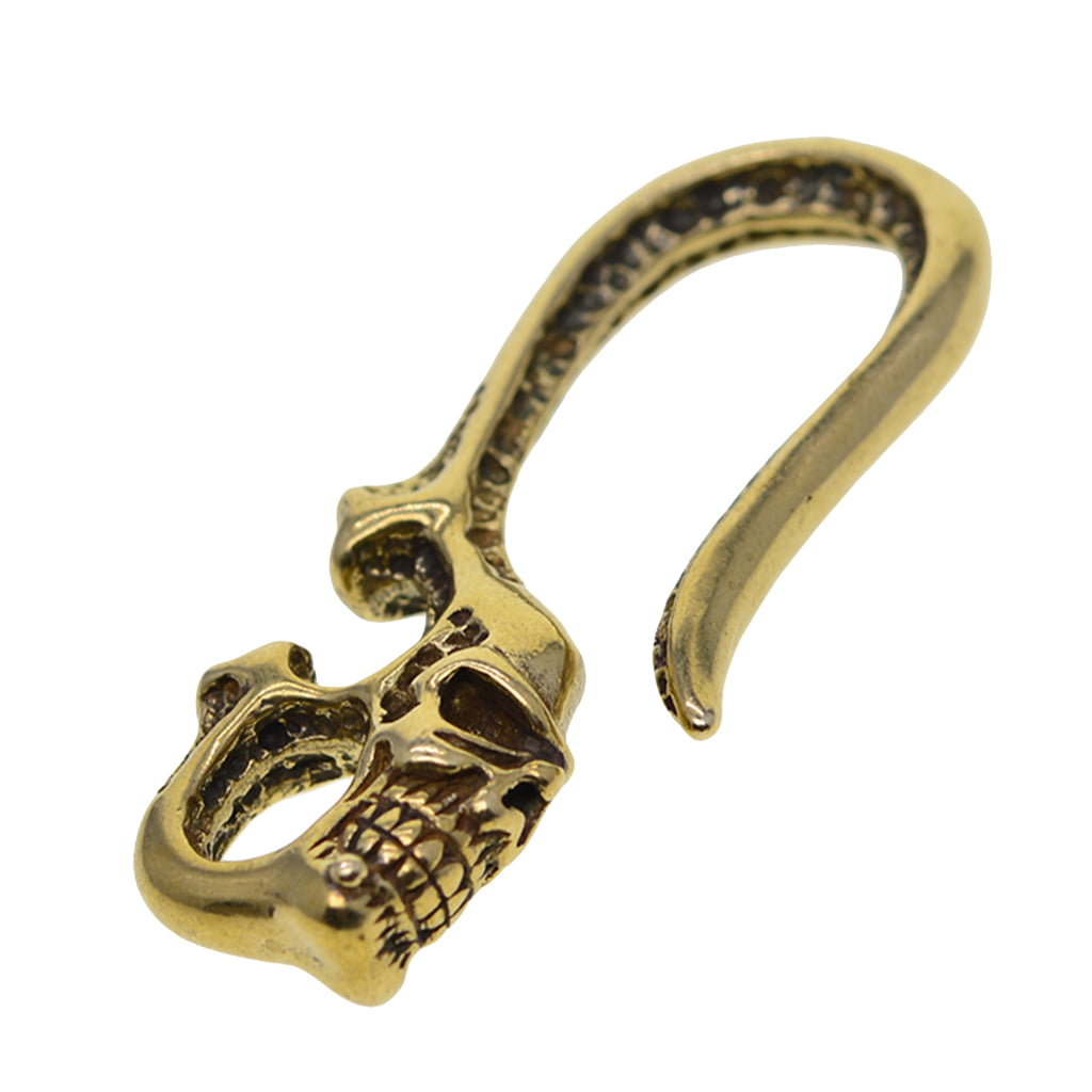 Solid Brass fish Punk Biker Key chain ring necklace pendant 