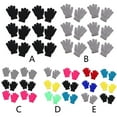 thumbnail image 2 of Aellinatey 6 Pairs Children Kids Winter Knitted Full Finger Gloves Student Neon Solid Color Outdoor Cycling Warm Magic Mittens, 2 of 21