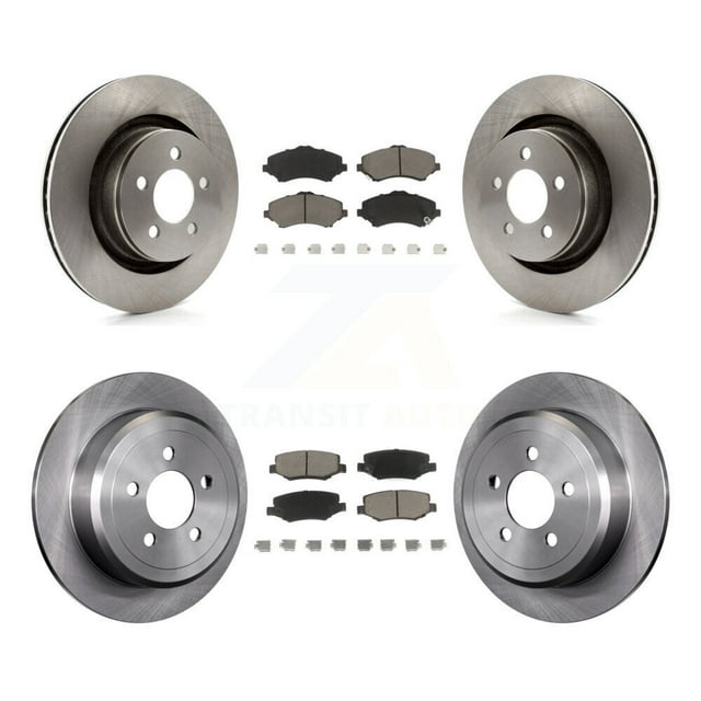 CMX Front Rear Disc Brake Rotors and Ceramic Pads Kit for Car Jeep Liberty Dodge Nitro with 332mm Diameter Rotor K8C-101029