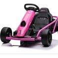 thumbnail image 3 of Historyli Kart de 24 V para niños mayores de 8 años, coche de carreras de derrape de 8 mph con música, color rosa y rojo, 3 of 6