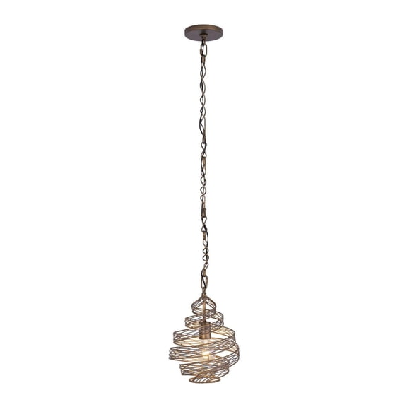 240P01HO Varaluz Lighting Flow Wrapped - One Light Mini-Pendant-Hammered Ore Finish