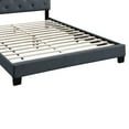 thumbnail image 4 of Queen Bed with Button Tufted Scalloped Headboard Gray- Saltoro Sherpi, 4 of 6