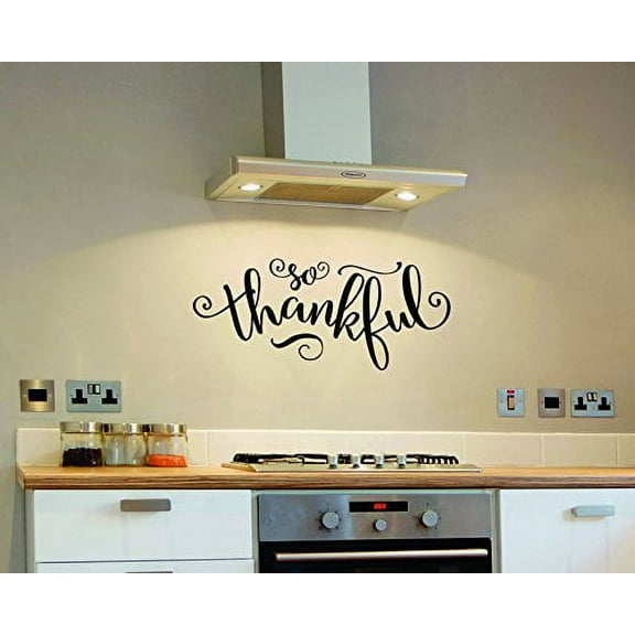 So Thankful Vinyl Wall Decal, 23 x 10 , Black