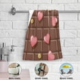 thumbnail image 5 of Chocolate Bar Hearts Hand Towels for Bathroom, Glitter Polka Dots Kitchen Towel 2 PCS Ultra Soft and Highly Absorbent Decorative Fingertip Face Bath Towels for Spa & Hotel, 28.3"x 14.4", 5 of 5