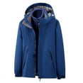 thumbnail image 1 of LSLJS Women's Men Winter Hooded Softshell Windproof Soft Coat Long Sleeve Jacket( Navy, M), 1 of 8