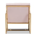 thumbnail image 4 of Baxton Studio Milan Rose Velours Rembourré Or Fini Chaise Longue, 4 of 8