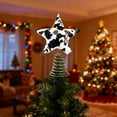 thumbnail image 6 of CuiLiyq Christmas Tree Topper Star, 12.6 Inch Cow Pattern Pentagram Tree Topper for Xmas Decorations Ornaments Indoor Decor Holiday Party (A), 6 of 8