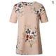 thumbnail image 1 of Camiseta de mujer con estampado floral, manga corta, cuello redondo, blusa informal, albaricoque, S kenally AP001919-13, 1 of 6