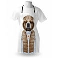 thumbnail image 3 of Bulldog Apron Illustration of Urban Puppy as a Human in a Down Vest and Xmas Sweater, Unisex Kitchen Bib Apron with Adjustable Neck for Cooking Baking Gardening, Pale Brown Baby Blue, by Ambesonne, 3 of 3
