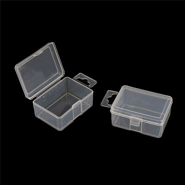 37YIMU 2PCS Small Plastic Storage Box Clear Multipurpose Parts Product
