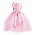 thumbnail image 2 of Ekidsbridal Satin Ruffles Organza Flower Girl Dress Elegant Wedding Pageant Birthday Party Formal Evening Gown 012S 12, 2 of 3