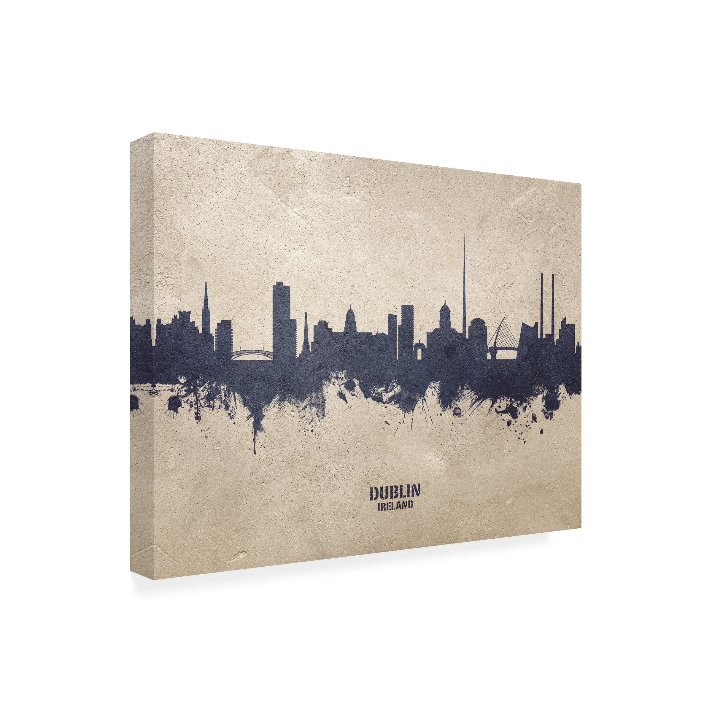 Michael Tompsett 'Dublin Ireland Skyline Concrete' Canvas Art
