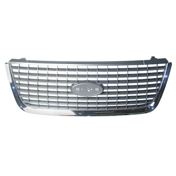 New Aftermarket Gray W/Chrome Surround Front Grille 2L1Z8200AAA One Piece fits 2003-2006 Ford Expedition