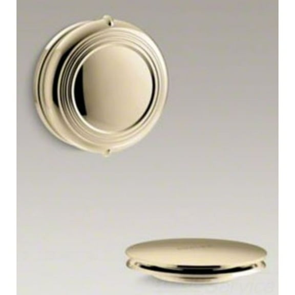 Pureflo Traditional Rotary Turn Bath Drain Trim, French Gold