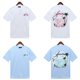 thumbnail image 4 of En el camino AMIRI 24SS Cómoda vida paraíso patrón impreso algodón cuello redondo suelta casual hombres y mujeres de manga corta TBlanco, 4 of 5