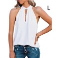 thumbnail image 5 of Blusa Sin mangas Minnieouse para mujer Cuello de corbata Blanco S, 5 of 5