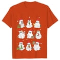 thumbnail image 1 of Camisetas de libro de fantasma de Navidad para mujer, ropa de libro de lectura de fantasma, camisetas de Navidad de manga corta, camisetas casuales de moda, Tops, 1 of 5