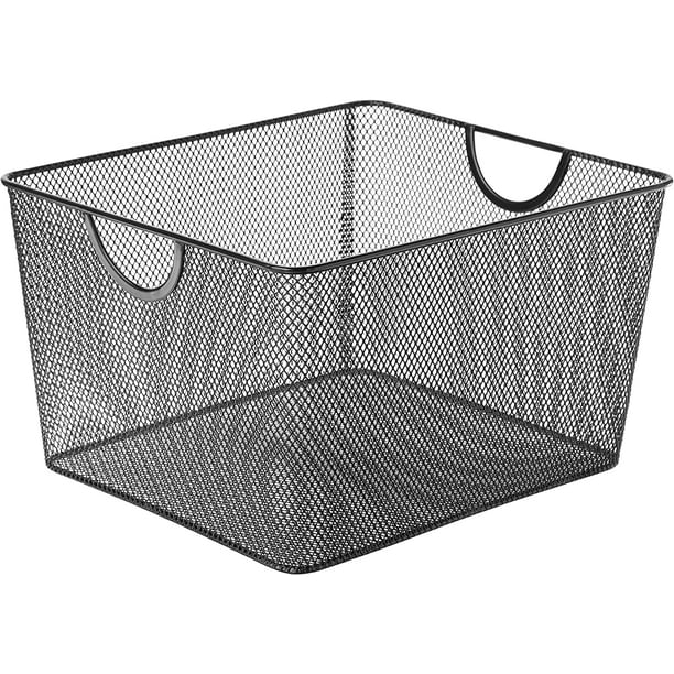 YBM Home Mesh Open Storage Basket 10” x 9” x 6”, Pack of 1, Black
