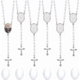 thumbnail image 1 of 6 juegos de collares con fotos en blanco, collares con cuentas de perlas de 6 mm con crucifijo para bautizo, regalos para mujeres, creación de joyas DIY, 1 of 5