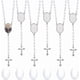 thumbnail image 1 of 6 juegos de collares con fotos en blanco, collares con cuentas de perlas de 6 mm con crucifijo para bautizo, regalos para mujeres, creación de joyas DIY, 1 of 5