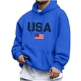thumbnail image 2 of Hvogkswy Drawstring Hooded Sweatshirt for Men USA Graphic Long Sleeve Pullover Hoodies Fashion Fall Oversized Sweatshirts with Kangaroo Pocket, 2 of 6