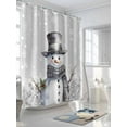 thumbnail image 5 of Grey Snowman Christmas Waterproof Fabric Shower Curtain, Xmas Berry Winter Snowflake Shower Curtain for Bathroom Curtains Bathtubs Hotel Washable Shower Curtains with 12 Hooks Small 36x72in, 5 of 6