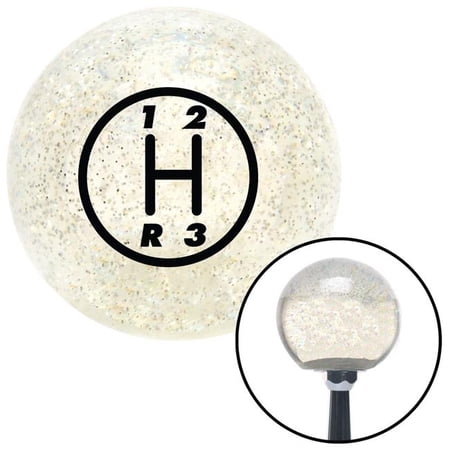 American Shifter Black 3 Speed Shift Pattern - 3RDL Clear Metal Flake Shift Knob with M16 x 1.5 Insert