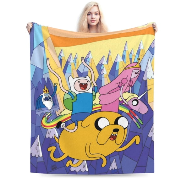 Adventure Time Bed Blanket Air Conditioner Quilt Ultra Soft Flannel Blanket All Season Fuzzy Blanket Reversible Fluffy Plush Blanket 40"X30"